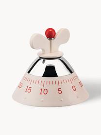 Timer da cucina Happy, Resina termoplastica, Bianco, argentato, rosso, Ø 11 x Alt. 9 cm