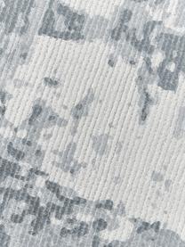 Handgewebter Kurzflor-Läufer Nantes, 100 % Polyester, GRS-zertifiziert, Graublau, B 80 x L 250 cm