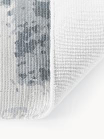 Handgeweven laagpolige loper Nantes, 100% polyester, GRS-gecertificeerd, Grijsblauw, B 80 x L 250 cm