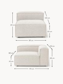 Modulares Sofa Lennon (4-Sitzer) aus Bouclé, Bezug: Bouclé (100 % Polyester) , Gestell: Massives Kiefernholz, Spe, Füße: Kunststoff Dieses Produkt, Bouclé Off White, B 327 x T 119 cm