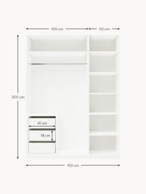 Armoire modulaire à portes battantes Charlotte, larg. 150 cm, plusieurs variantes, Blanc, Classic Interior, larg. 150 x haut. 200 cm