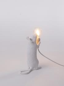 Lampada da tavolo a LED con porta USB Mouse, Lampada: resina, Bianco, Larg. 13 x Alt. 15 cm