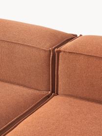 Modulares Sofa Lennon (4-Sitzer), Bezug: Polyester Der hochwertige, Gestell: Massives Kiefernholz, Spe, Füße: Kunststoff Dieses Produkt, Webstoff Terrakotta, B 327 x T 119 cm