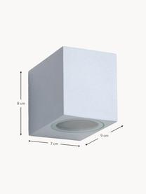 Außenwandleuchte Zora, Lampenschirm: Aluminium, beschichtet, Diffusorscheibe: Glas, Weiß, B 7 x H 8 cm