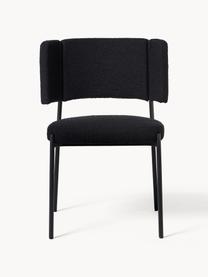 Buklé čalúnené stoličky Samantha, 2 ks, Buklé čierna, Š 55 x H 55 cm