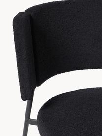 Buklé čalúnené stoličky Samantha, 2 ks, Buklé čierna, Š 55 x H 55 cm