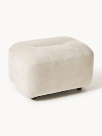 Hocker Stella, Bezug: 85 % Polyester, 15 % Baum, Gestell: Massives Buchenholz, Span, Webstoff Off White, B 71 x H 43 cm