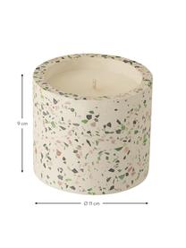 Vela perfumada Terrazzo, Recipiente: gres, Crema, rosa, verde, Ø 11 x Al 9 cm