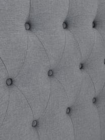 Letto boxspring premium in tessuto grigio Royal, Materasso: nucleo a 5 zone di molle , Piedini: legno di betulla massicci, Tessuto grigio, 200 x 200 cm