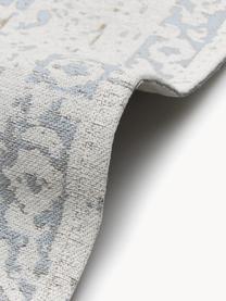 Tappeto in ciniglia tessuto a mano Neapel, Retro: 100% cotone Il materiale , Grigio-blu, bianco crema, Larg. 300 x Lung. 400 cm (taglia XL)