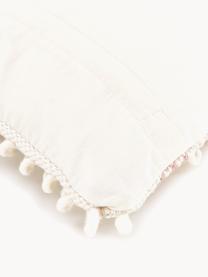 Housse de coussin 45x45 bohème Paco, 80 % coton, 20 % polyester, Blanc, rose, larg. 45 x long. 45 cm