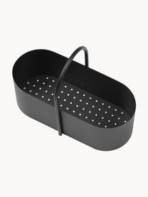 Boîte de rangement en métal Grib, Fer, revêtement par poudre, Noir, larg. 35 x prof. 17 cm