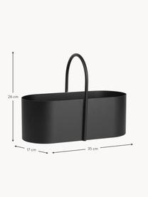 Boîte de rangement en métal Grib, Fer, revêtement par poudre, Noir, larg. 35 x prof. 17 cm