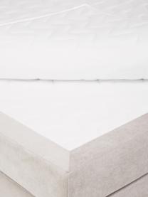 Boxspringbett Oberon, Matratze: 5-Zonen-Taschenfederkern, Webstoff Beige, B 160 x L 200 cm, Härtegrad H2