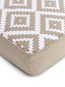 Hoog stoelkussen Miami in taupe/wit, Beige, B 40 x L 40 cm