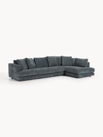 XL Ecksofa Tribeca, Bezug: 100 % Polyester Der strap, Gestell: Buchenholz, Kiefernholz, , Füße: Kiefernholz Dieses Produk, Webstoff Graublau, B 326 x T 192 cm, Eckteil rechts