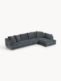 XL Ecksofa Tribeca, Bezug: 100 % Polyester Der strap, Gestell: Buchenholz, Kiefernholz, , Füße: Kiefernholz Dieses Produk, Webstoff Graublau, B 326 x T 192 cm, Eckteil rechts