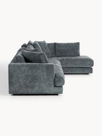 XL Ecksofa Tribeca, Bezug: 100 % Polyester Der strap, Gestell: Buchenholz, Kiefernholz, , Webstoff Graublau, B 326 x T 192 cm, Eckteil rechts