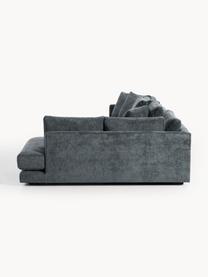 Sofa narożna XL Tribeca, Tapicerka: 100% poliester Dzięki tka, Stelaż: drewno bukowe, drewno sos, Nogi: drewno sosnowe Ten produk, Szaroniebieska tkanina, S 326 x G 192 cm, prawostronna