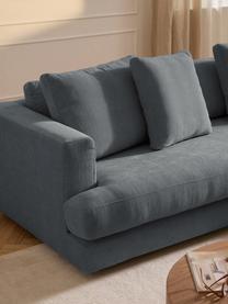 Sofa narożna XL Tribeca, Tapicerka: 100% poliester Dzięki tka, Stelaż: drewno bukowe, drewno sos, Nogi: drewno sosnowe Ten produk, Szaroniebieska tkanina, S 326 x G 192 cm, prawostronna