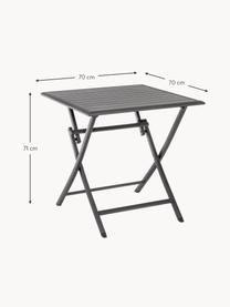 Inklapbaar tuintafel Elin, 70 x 70 cm, Gepoedercoat aluminium, Zwart, B 70 x D 70 cm