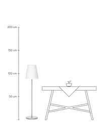 Solarna lampa zewnętrzna z funkcją przyciemniania i pilotem Lola, Biały, odcienie srebrnego, Ø 28 x W 119 cm