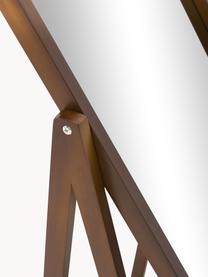 Vloerspiegel Matteo met houten frame en plank, Frame: grenenhout, MDF, FSC-gece, Bruin, B 43 x H 170 cm