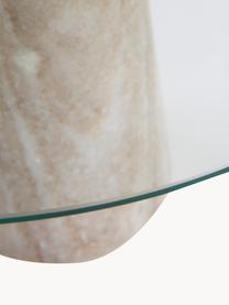 Servierplatte Francine mit Ständer, Transparent, Beige, marmoriert, Ø 30 x H 15 cm