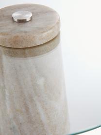 Serveerplateau Francine met standaard, Transparant, beige, gemarmerd, Ø 30 x H 15 cm