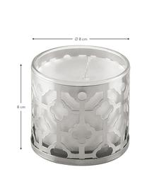 Vela perfumada Helion (vainilla), Recipiente: vidrio, metal, Plateado, blanco, Ø 8 x Al 8 cm