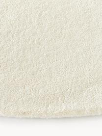Tapis rond à poils ras en laine tufté main Jadie, Blanc crème, Ø 250 cm (taille XL)