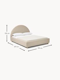 Gestoffeerd bed Ebba, Bekleding: 100% polypropyleen Met 23, Poten: massief grenenhout, Geweven stof beige, B 140 x L 200 cm