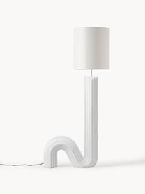 Lampada da terra di design Luomo, Paralume: tessuto di lino, Bianco latte, Alt. 153 cm