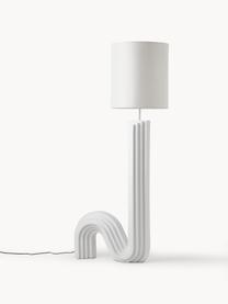 Design Stehlampe Luomo, Lampenschirm: Leinenstoff, Off White, H 153 cm