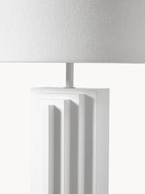 Design Stehlampe Luomo, Lampenschirm: Leinenstoff, Weiss, Off White, H 153 cm