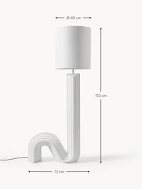 Design Stehlampe Luomo, Lampenschirm: Leinenstoff, Weiss, Off White, H 153 cm