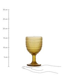 Bicchiere da vino con motivo strutturato Blia, Vetro colorato, Giallo, Ø 9 x Alt. 16 cm, 345 ml