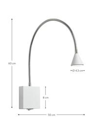 Verstellbare LED-Wandleuchte Buddy, Lampenschirm: Metall, beschichtet, Weiß, 50 x 60 cm