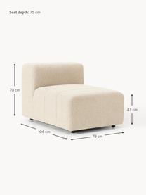 Module central en bouclette Lena, Bouclette beige clair, larg. 78 x prof. 106 cm