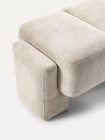 Sgabello da divano Bobi, Rivestimento: 88% poliestere, 12% nylon, Struttura: legno di pino massiccio Q, Tessuto bianco crema, Larg. 90 x Prof. 55 cm