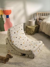 Fauteuil en bouclette pour enfants fait main Moon, Bouclette blanche, aspect terrazzo, larg. 55 x haut. 80 cm