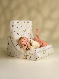 Fauteuil en bouclette pour enfants fait main Moon, Bouclette blanche, aspect terrazzo, larg. 55 x haut. 80 cm