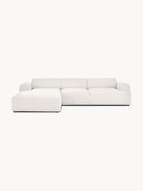 Divano angolare 4 posti Melva, Rivestimento: 100% poliestre Il rivesti, Struttura: pino massiccio, certifica, Tessuto bianco latte, Larg. 319 x Alt. 196 cm, chaise-longue a destra