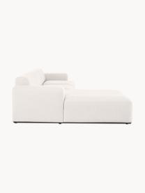 Divano angolare 4 posti Melva, Rivestimento: 100% poliestre Il rivesti, Struttura: pino massiccio, certifica, Tessuto bianco latte, Larg. 319 x Alt. 196 cm, chaise-longue a destra