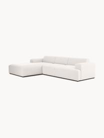 Divano angolare 4 posti Melva, Rivestimento: 100% poliestre Il rivesti, Struttura: pino massiccio, certifica, Tessuto bianco latte, Larg. 319 x Alt. 196 cm, chaise-longue a destra