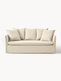 Sofa Mila (2-osobowa), Tapicerka: 100% poliester Dzięki tka, Stelaż: drewno sosnowe, płyta pil, Ciemnobeżowa tkanina, S 190 x G 85 cm