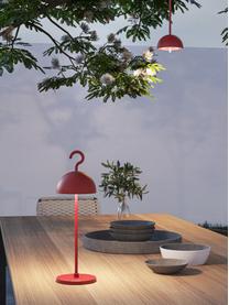 Kleine mobiele LED outdoor tafellamp Hook, dimbaar, Lamp: gecoat aluminium, Roodbruin, Ø 11 x H 36 cm