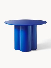 Mesa de comedor redonda de madera Keva, tamaños diferentes, Tablero de fibras de densidad media (MDF) con certificado FSC, recubierto, Azul real, Ø 115 cm