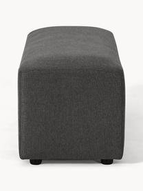 Pouf XL Melva, larg 116 x prof. 42 cm, Tissu anthracite, larg. 116 x prof. 42 cm