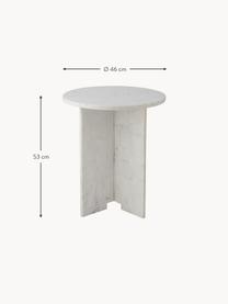 Table d'appoint ronde en marbre Jasmina, Marbre, Blanc, marbré, Ø 46 x haut. 53 cm